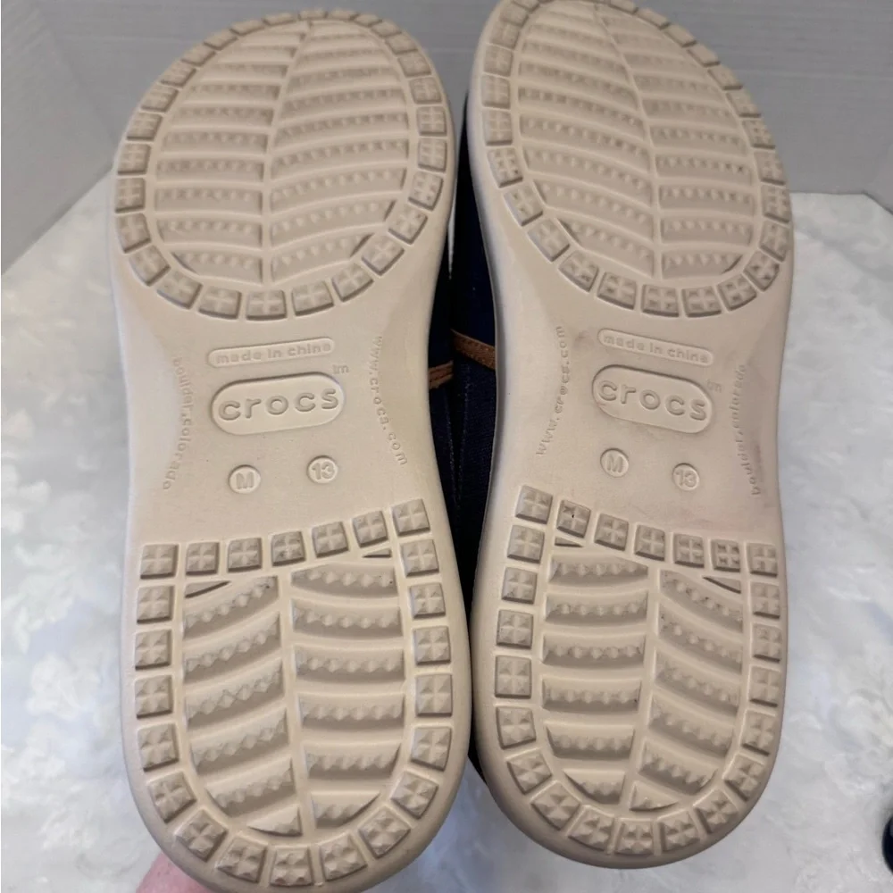 Crocs Santa Cruz Navy Men’s 13 Loafer Comfort‎ Casual Shoes Beach Fish Coastal